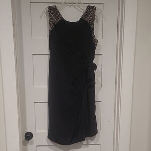 Seraphine Maternity Black Silk Dress